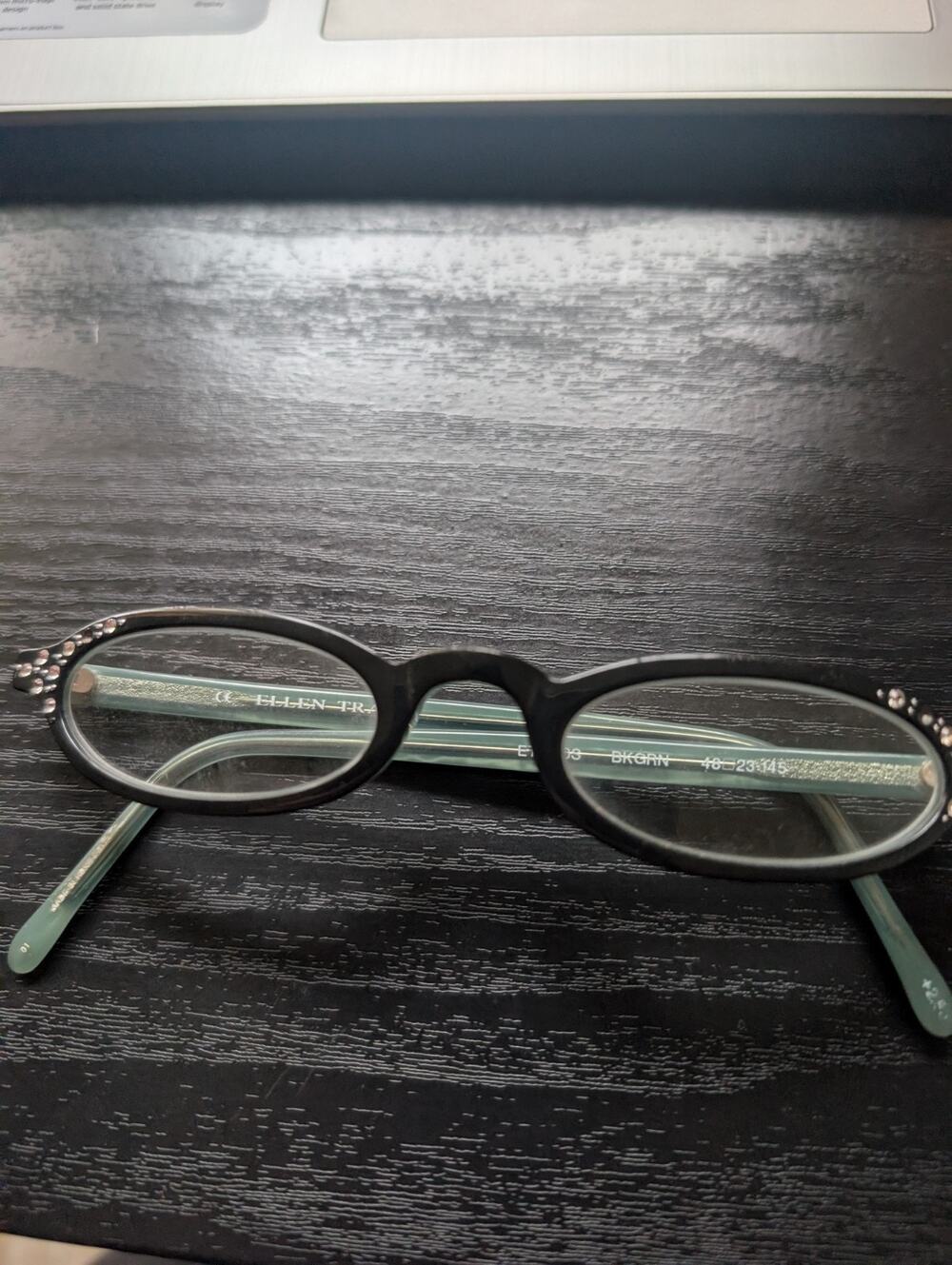 Ellen Tracey Designer Dark green Eyeglass with case . Frames only 48.23.145,